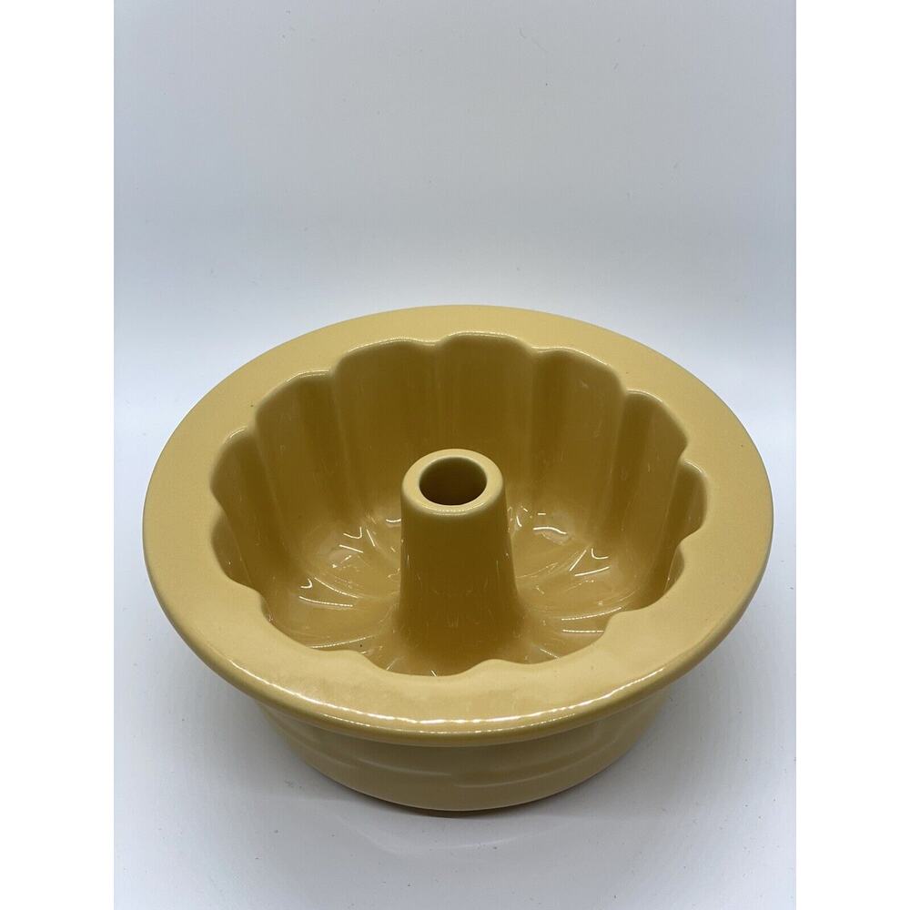 Longaberger BUTTERNUT Pottery FLUTED BUNDT CAKE PAN Single Server